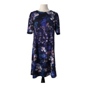 Betsey Johnson dress 12 Blue Scuba A Line Dress floral